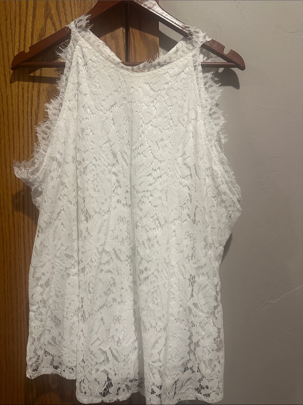 White Lace Halter Tank Top
